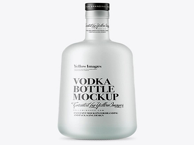 Frosted Glass Vodka Bottle Mockup HQ