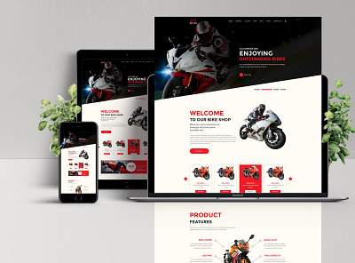 Home Page Exploration for Bike Shop branding