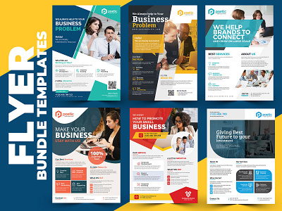 Flyer Bundle Templates advertisement branding brochure business corporate design flyer graphic design marketing poster template templatedesign ui