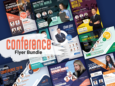 Conference Flyer Templates Bundle branding conference poster graphic design motion graphics ui
