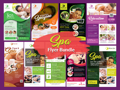 Spa Flyer Templates bundle advertisement business corporate design flyer haircolor marketing template