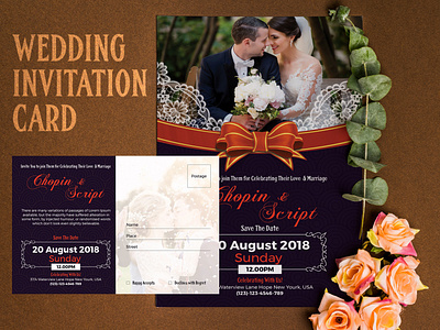 Wedding Invitation Card date elegant engagement engagement invitation floral invitation invitation invitation card love marriage married