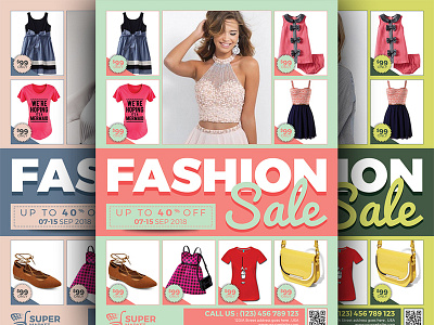 Fashion Sale Flyer ad advert advertisement big sale boutique chic clean clothing collection