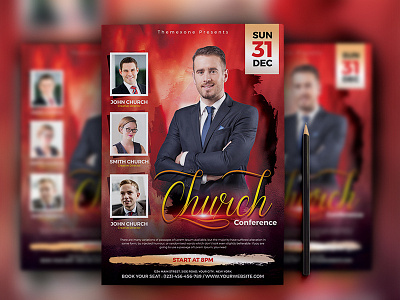 Church Flyer ceremony christ christian church concert conference courage