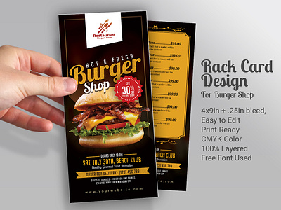 Dl Rack Card Design bakery flyer bbg flyer burger burger flyer cafe cafe flyer cake