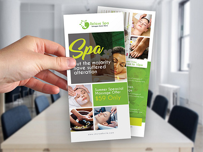 Spa Dl Card bamboo beauty body care brochures candles chiropractic clean design flyer health massage