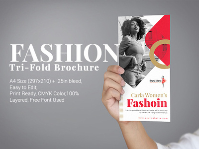 Fashion Tri Fold Brochure minimarket minimalistic minimalist megamarket market makeup hypermarket girl fashion catalog fashion editable design cosmetics colorfull colorful catalogue catalog