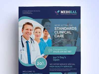 Medical Flyer Template a4 flyer business business flyer clean clinic dentist doctor emergency flyer health hospital hospital flyer medical medical flyer