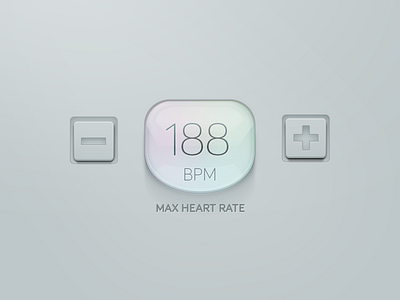 Stepper glass gloss heart rate ios stepper ui design