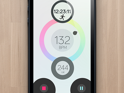 BPM Counter (again) bpm counter heart rate ios iphone ui design