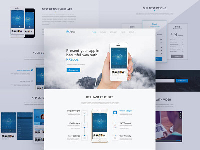 Rxapps Html5 Responsive App Landing Page app app landing page bootstrap creative landing page themeforest
