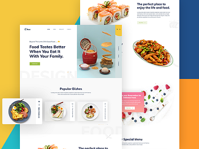 Restaurant Landing Page Concept chef clean concept cooking eat food landing menu minimal page restaurant website