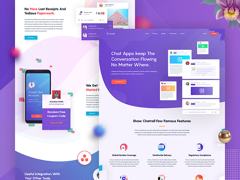 Chat - Landing Page Design by Zahid Hasan Zisan on Dribbble