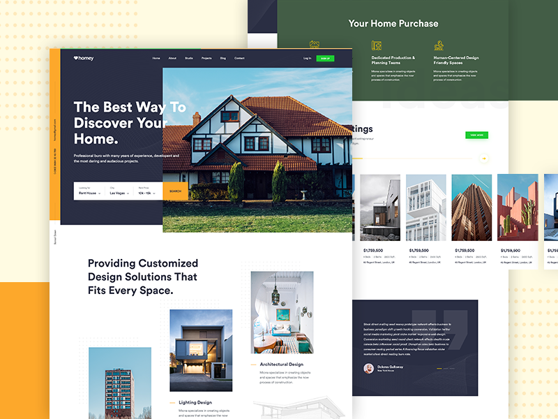 Real Estate Homepage Header Exploration by Darinka on Dribbble