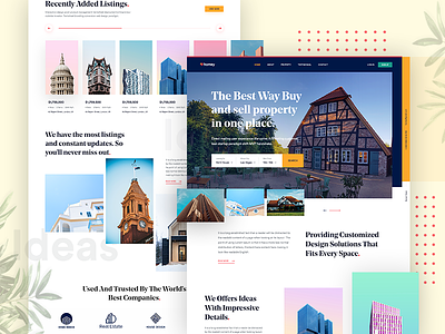 Real Estate Landing Page design #3 architecture clean colorful creative debut experience hero management modern properties property real estate simple webdesign website