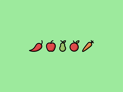 Simple fruit & vegetable icons