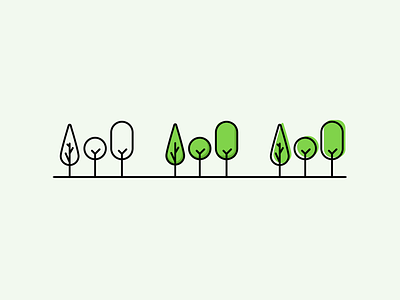 Simple tree variations adobe adobeillustrator branding clean design flat icon icons illustration illustrator nature simple tree trees
