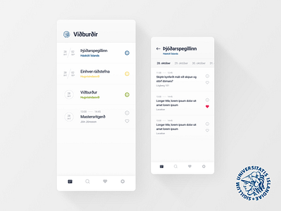 University of Iceland - Events App
