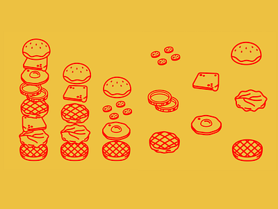 Random Burger Icon for recipe design graphic design illustration vector