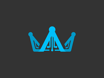 Logo for technology business + crown branding graphic design logo