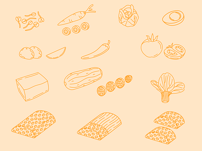 Simple lineart icon for food ingredients branding graphic design vector