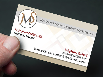 Jordan's Management Solutions Business Card branding businesscard graphic design illustrator photoshop