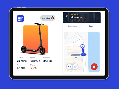 Scooter Rental Tablet Application - City Guide Tour Integration