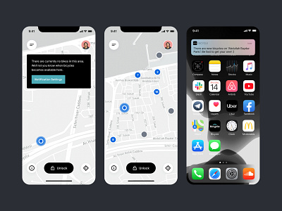 Bicycle - Bike Rental App application bicycle bike bike ride design interface mobile product rent rental rental app riding screen ui