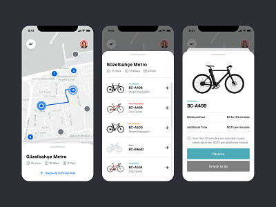 Bicycle - Bike Rental App application bicycle bicycle app bike design interface page product rent rental riding screen ui ux