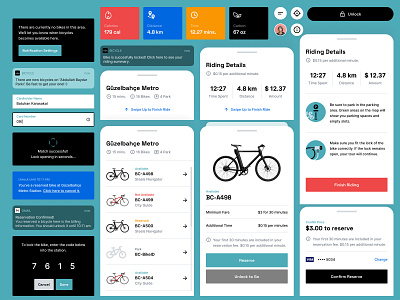 Bicycle - UI Components application bicycle components design elements interface product rent rental rental app screen ui ui design ux