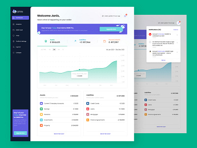 All Accounts in One Wallet: Omni Dashboard analytics application dashboard design finance interface money product screen ui wallet