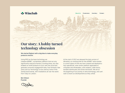 Winehub, A Vineyard Business Corporate Website