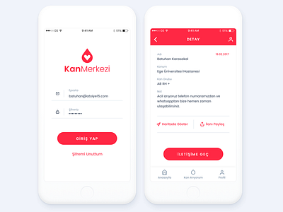 Kan Merkezi Application application design illustration mobile