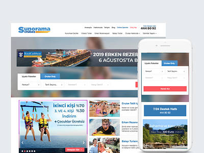 Sunorama Club Cruises design interface page product screen ui