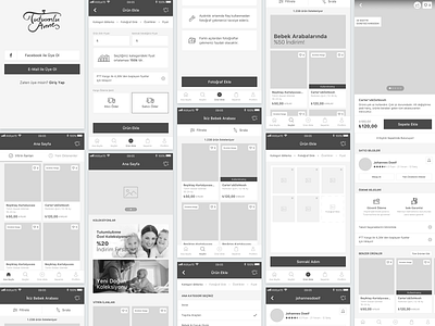 TutumluAnne Mobile Wirefrme application design interface mobile product screen ux wireframe