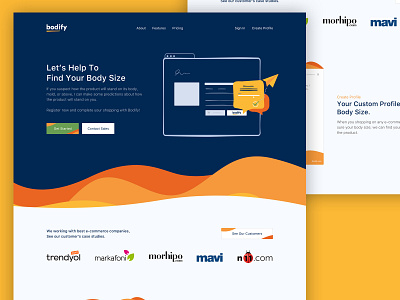 Bodify Landing Page application design illustration interface logo product screen