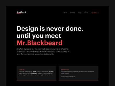 BlackBeard | Design is never done, until you meet Mr.Blackbeard branding design interface logo screen typography ui ux