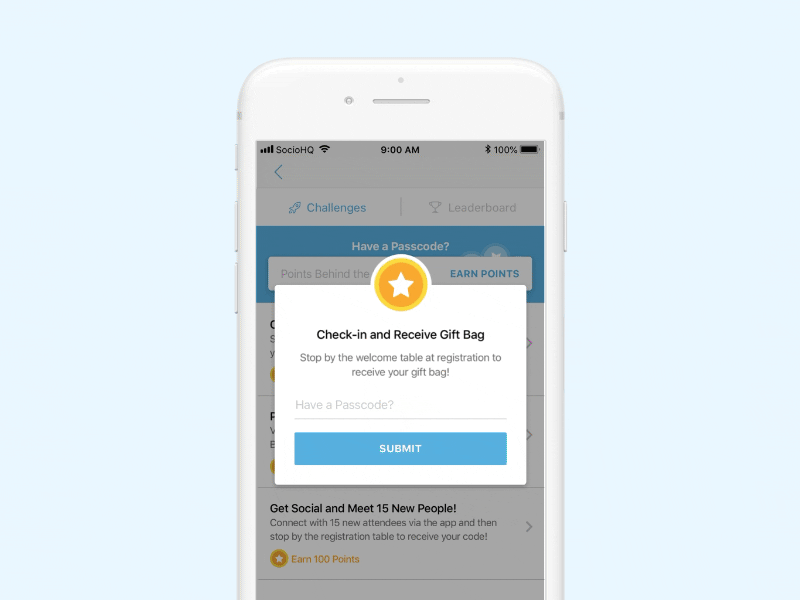Socio - Challenge Gamification Feature Earn Points Animaiton challenge earn feature gamification gold points socio