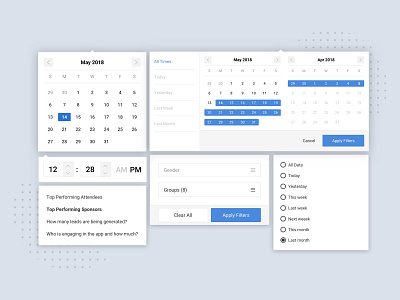 Date & Time Picker and Filtering Dropdown UI Elements
