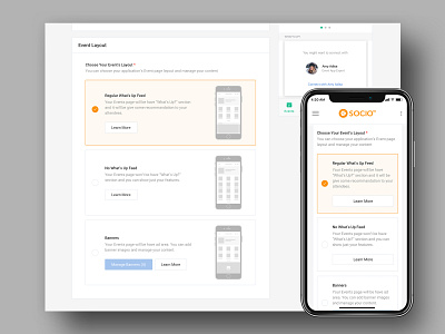 Choose Your Event App's Layout choose event event app iphone layout layout design management mockup sociology