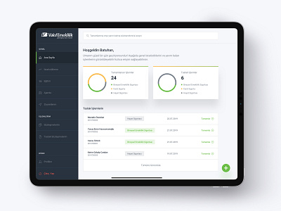 Vakif Emeklilik | Employee's New Tablet App Dashboard Screen application dashboard dashboard design design emeklilik interface ipad ipadpro product screen tablet ui ux vakif