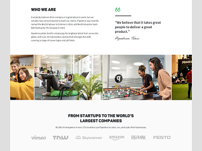Pipedrive - About us Page Redesign, Who we are section