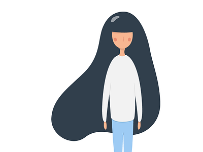 Girl with pretty hair character design flat girl hair illustration woman