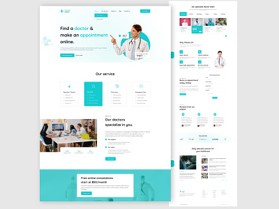 MEDIZON CENTER - Medical Landing Page clinic consultation website doctor healthcare hospital landing page landing page design medical care medical landing page medical website medical website design medicine medizon center website design mental health patient pharmacy pharmacy website landing page telemedicine ui website