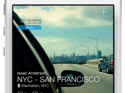 A quick portfolio update app ios iphone menu nyc photo photo sharing portfolio text typography ui ux