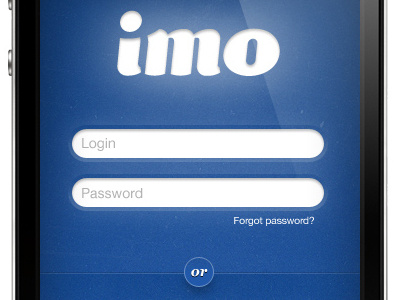 imo login app button form iphone login logo ui ux