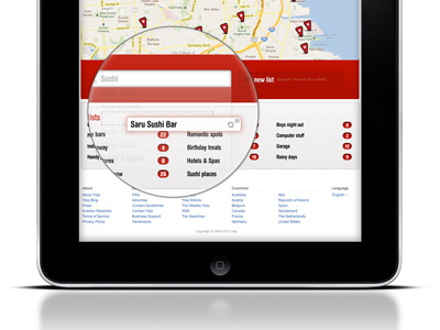 Zoom Search app detail drag drag and drop form ipad magnify map red search ui ux yelp zoom