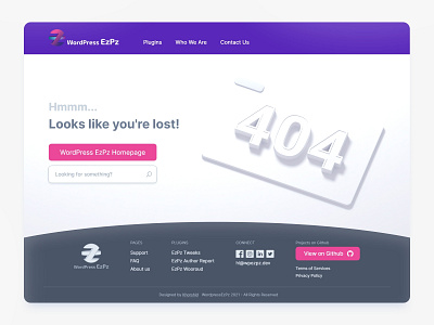 Wordpress EzPz 404 page design