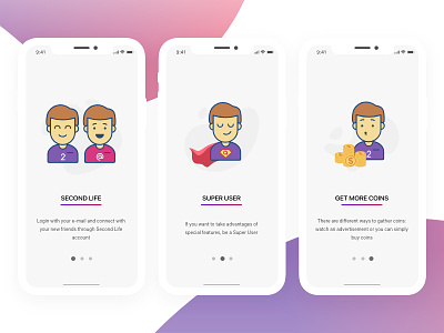 Arioo App - Onboarding application character design explanation tour illustration onboarding prototype registration signup ui ux wizard