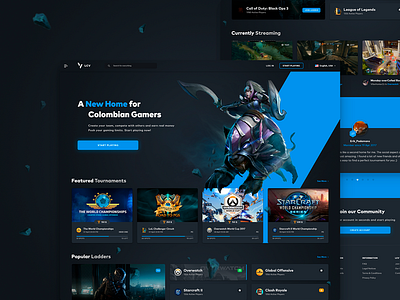 eSports Landing/Home Page cybersports dark dota esports games gaming ladder landing page tournaments ui ux